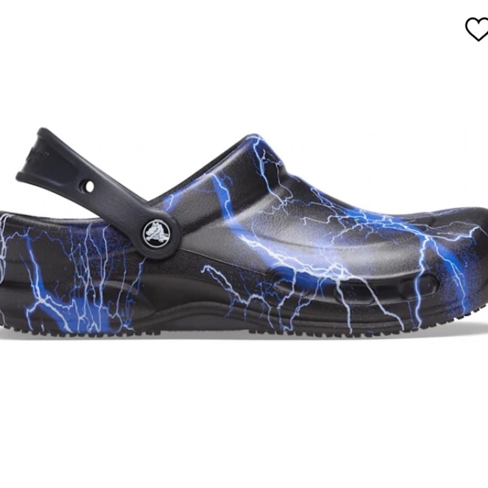 Crocs size 9 Ride the Lightening Metallica Like New Black Blue Bistro Graphic
